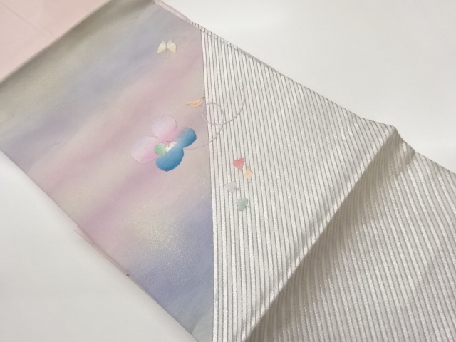JAPANESE NAGOYA OBI / EMBROIDERY / DIAGONAL STRIPE